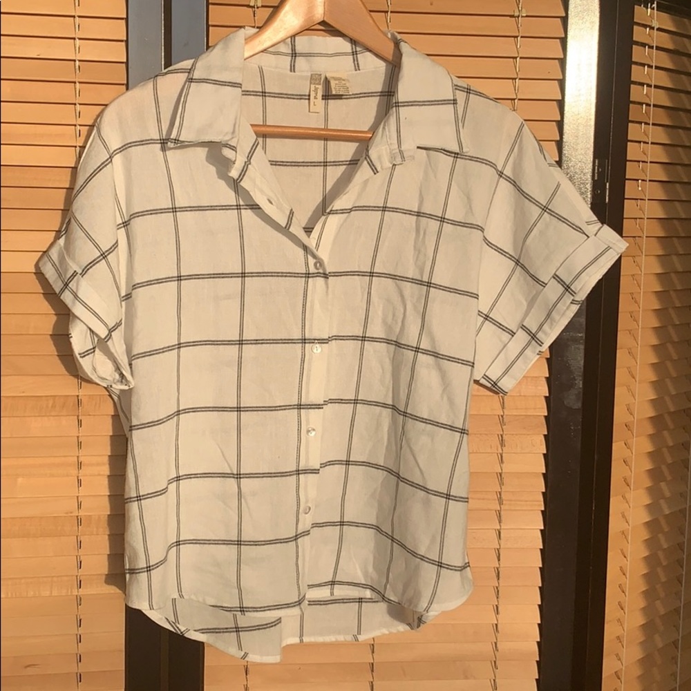 Large plaid button down shirt